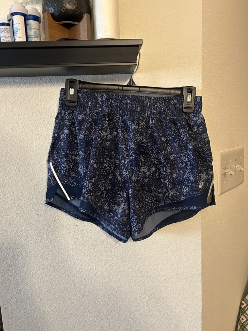 ASICS Navy Speckle Athletic Running Shorts